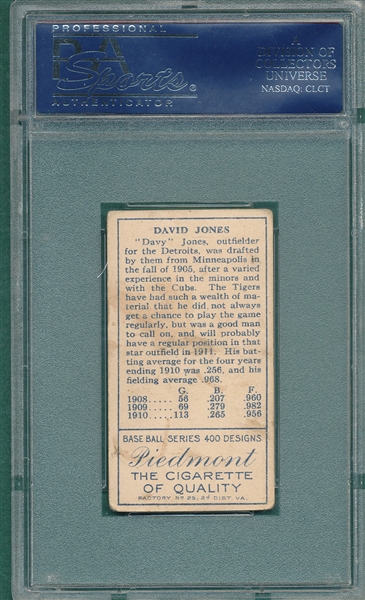 1911 T205 Jones, D., Piedmont Cigarettes PSA 3