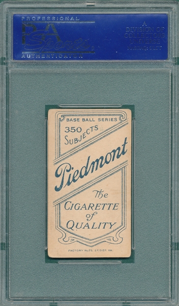 1909-1911 T206 Randall Piedmont Cigarettes PSA 3