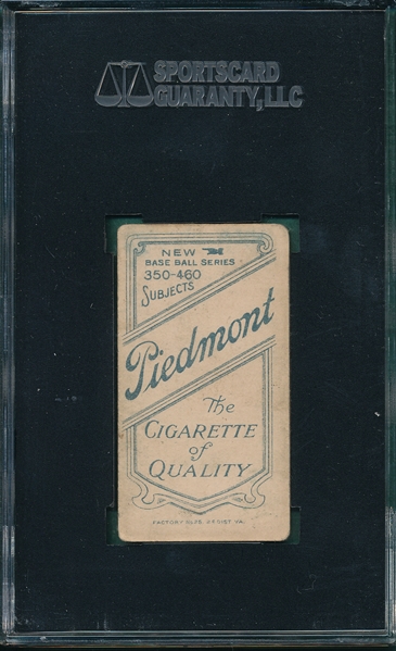 1909-1911 T206 Bergen, Catching, Piedmont Cigarettes SGC 30