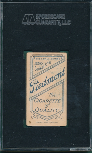 1909-1911 T206 Malarkey Piedmont Cigarettes SGC 40