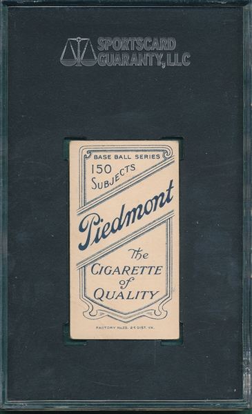 1909-1911 T206 Seymour, Batting, Piedmont Cigarettes SGC 30 *Presents Better*