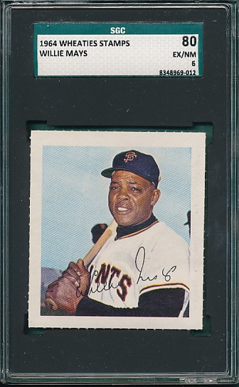 1964 Wheaties Stamps Willie Mays SGC 80