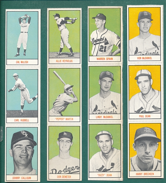 1959 Oklahoma Today Lot of (16 Players) W/ (4) Panels, Dean, Spahn & Hubbell