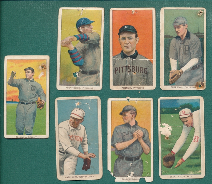 1909-1911 T206 Lot of (7) Sweet Caporal Cigarettes W/ Donovan, Pitching