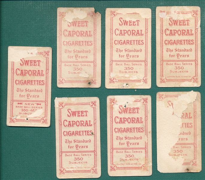 1909-1911 T206 Lot of (7) Sweet Caporal Cigarettes W/ Kleinow, Boston