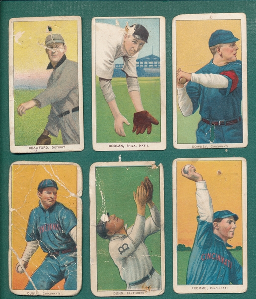 1909-1911 T206 Lot of (6) W/ Crawford, Throwing (Sovereign)