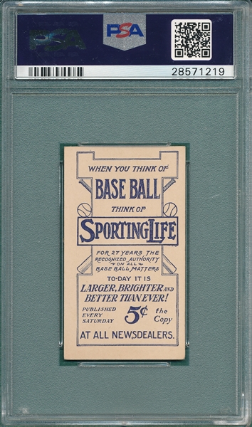 1910-11 M116 Dooin, Blue, Sporting Life PSA 6
