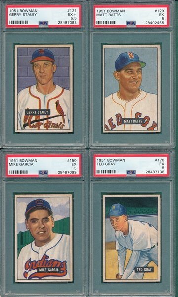 1951 Bowman Lot of (6) W/ #192 Wyse PSA 6