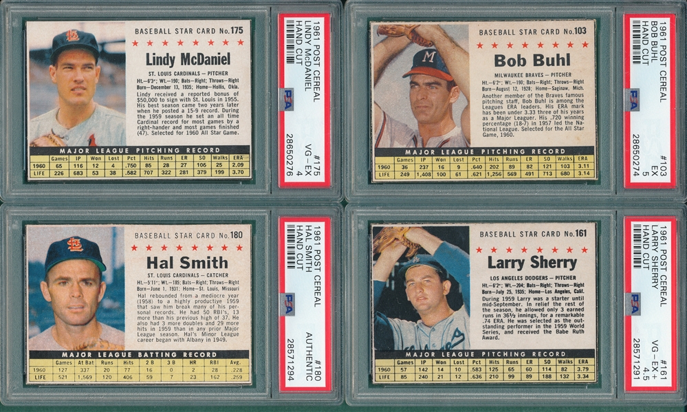1961 Post Cereal Lot of (24) W/ #123 Callison PSA 6