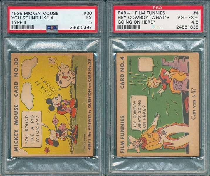 1930s R48-1 Film Funnies #4 & Mickey Mouse #30, Lot of (2) PSA