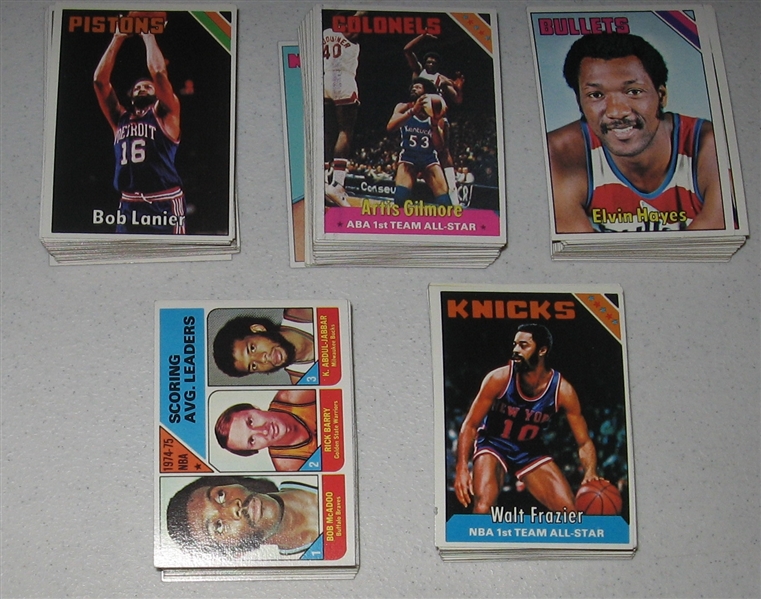 1975-76 Topps Basketball Lot of (295) W/ Abdul-Jabbar