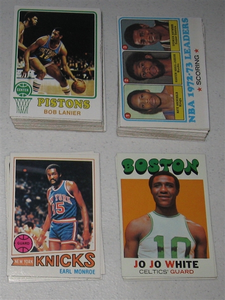 1971-78 Topps Basketball Lot of (101) W/ Parrish, Rookie, Erving & Chamberlin