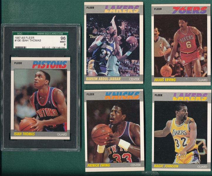 1987-88 Fleer Basketball Lot of (424) W/ Isiah Thomas SGC 96