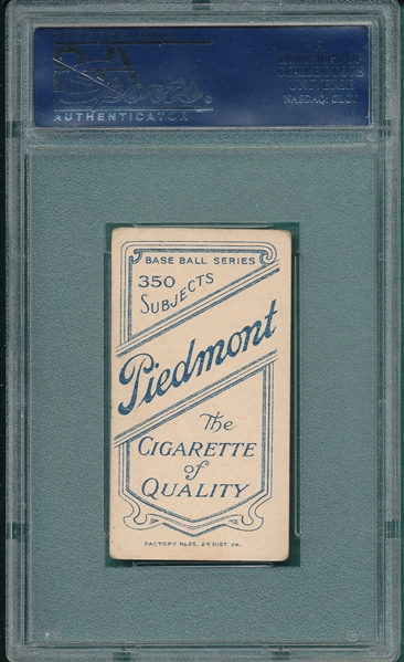 1909-1911 T206 Bender, Portrait, Piedmont Cigarettes PSA 3.5