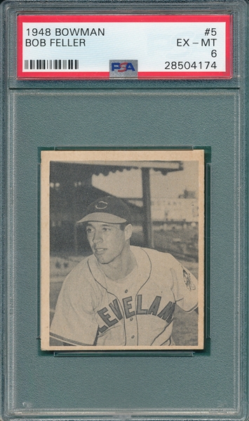 1948 Bowman #5 Bob Feller PSA 6