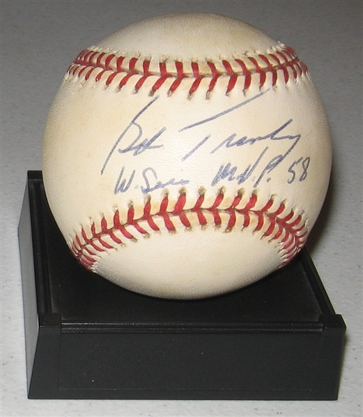 1958 WS MVP Bob Turley Signed Ball PSA/DNA