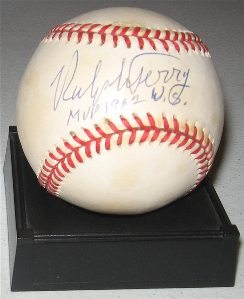 1962 WS MVP Ralph Terry Signed Ball PSA/DNA
