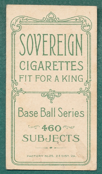 1909-1911 T206 Sheckard, Throwing, Sovereign Cigarettes *460 Series*