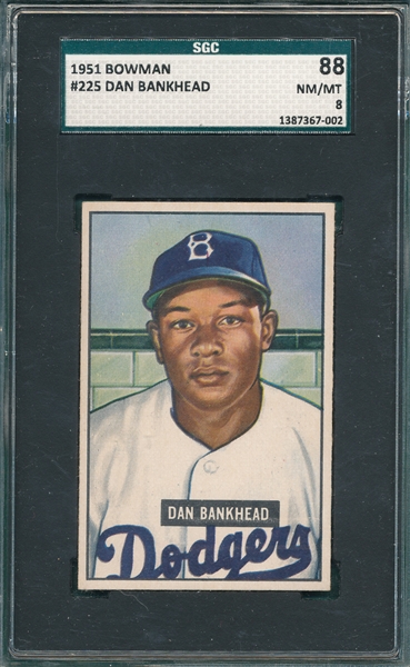 1951 Bowman #225 Dan Bankhead SGC 88