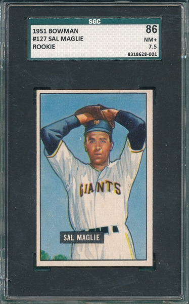 1951 Bowman #127 Sal Maglie SGC 86 *Rookie*