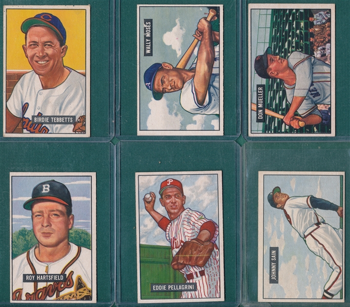 1951 Bowman Lot of (53) W/ High Numbers *Crease Free*