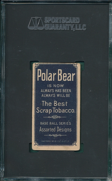 1909-1911 T206 Mathewson, Dark Cap, Polar Bear, SGC 35