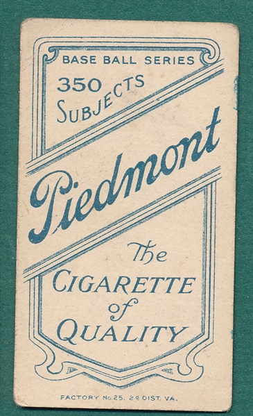 1909-1911 T206 Willis, Pittsburgh, Piedmont Cigarettes