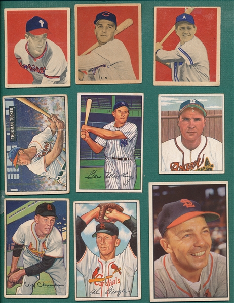 1949-55 Bowman Lot of (12) W/ 49 Simmons, Rookie