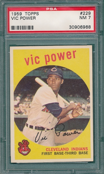1959 Topps #229 Vic Powers PSA 7