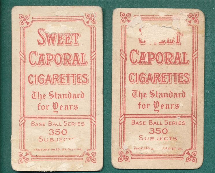 1909-1911 T206 Flick & G. Davis, Lot of (2), Sweet Caporal Cigarettes 