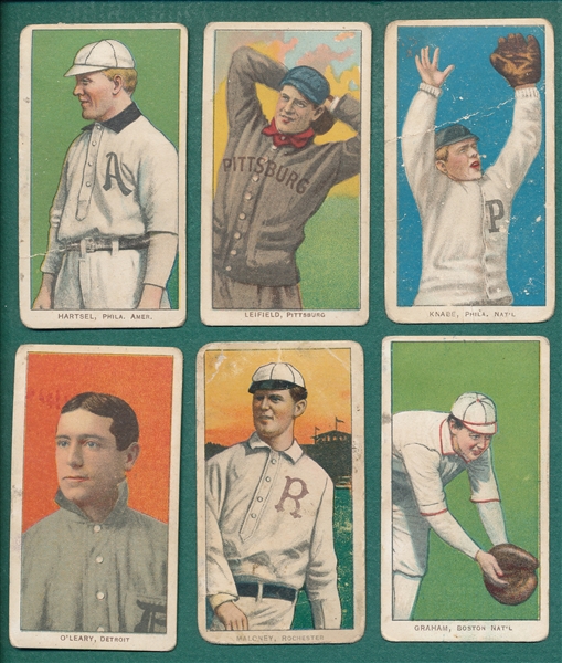 1909-1911 T206 Sweet Caporal Cigarettes, Lot of (6) W/ Hartsel