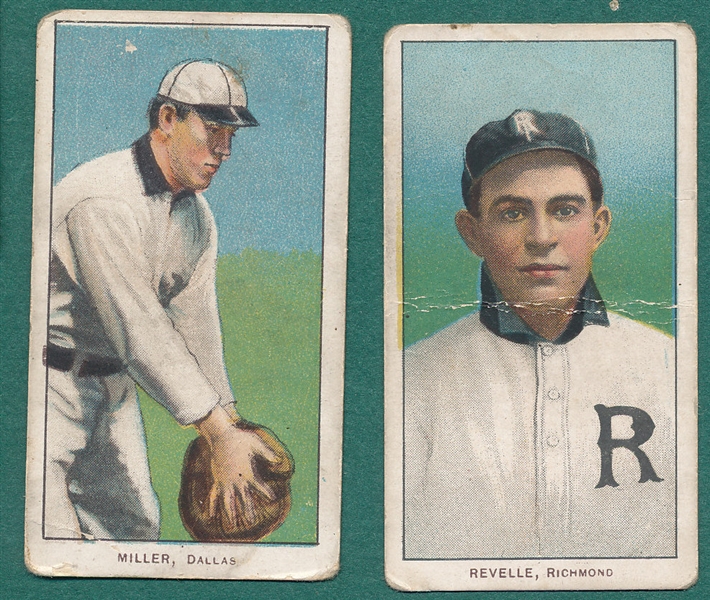 1909-1911 T206 Revelle & Dolly Miller, Lot of (2) Southern Leaguers