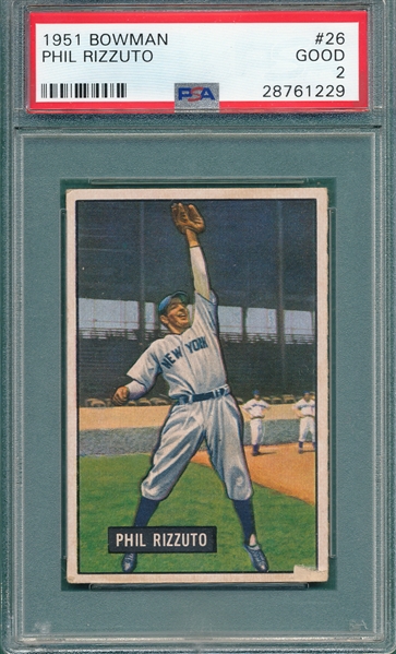 1951 Bowman #26 Phil Rizzuto PSA 2
