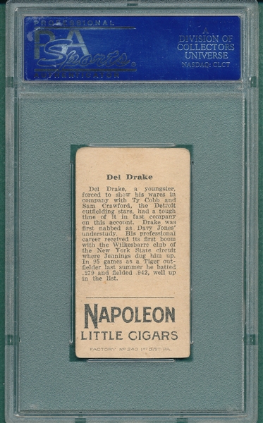 1912 T207 Drake Napoleon Little Cigars PSA 4