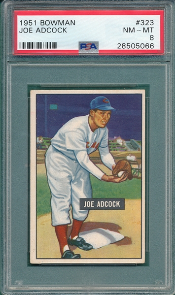1951 Bowman #323 Joe Adcock PSA 8 *SP* *Rookie*