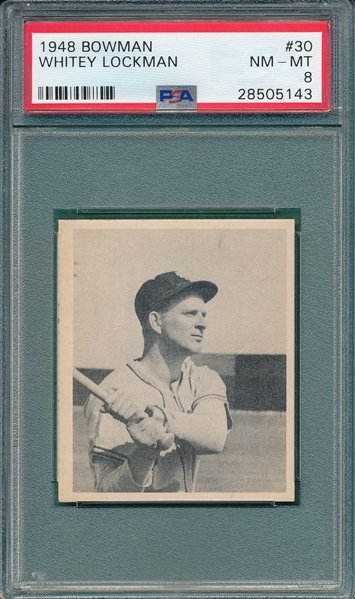 1948 Bowman #30 Whitey Lockman PSA 8 *SP*