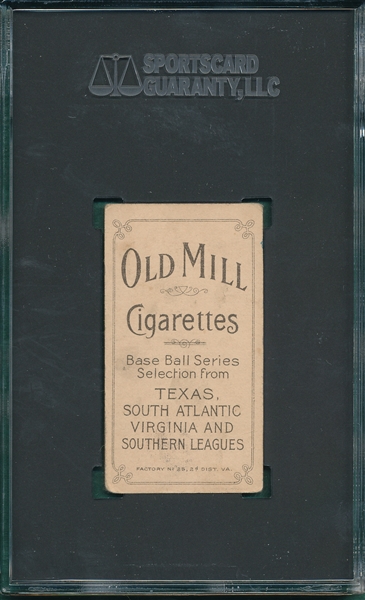 1909-1911 T206 White, Foley Old Mill Cigarettes SGC 45 *Southern League*