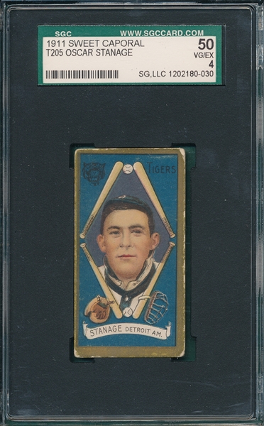 1911 T205 Stanage Sweet Caporal Cigarettes SGC 50