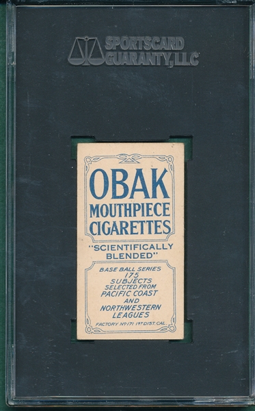 1910 T212-2 Griffin Obaks Cigarettes SGC 50