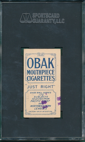 1910 T212-2 Kusel Obaks Cigarettes SGC 60 *Stamped*
