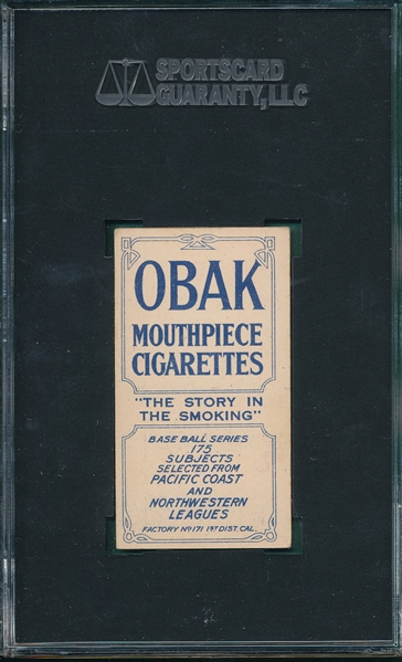 1910 T212-2 McCredie Obaks Cigarettes SGC 50