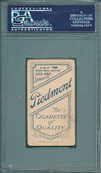 1909-1911 T206 Bender, No Trees, Piedmont Cigarettes PSA 2