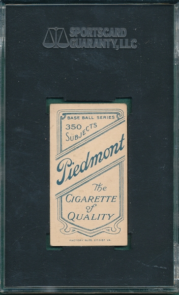 1909-1911 T206 Lajoie, Throwing, Piedmont Cigarettes SGC 40