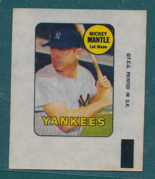 1969 Topps Stamps Mickey Mantle 