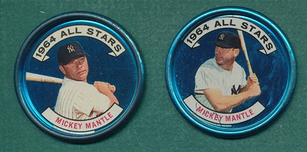1964 Topps Coins Mickey Mantle, Lot of (2)