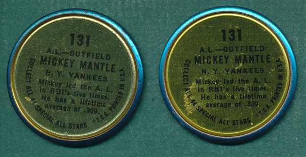1964 Topps Coins Mickey Mantle, Lot of (2)
