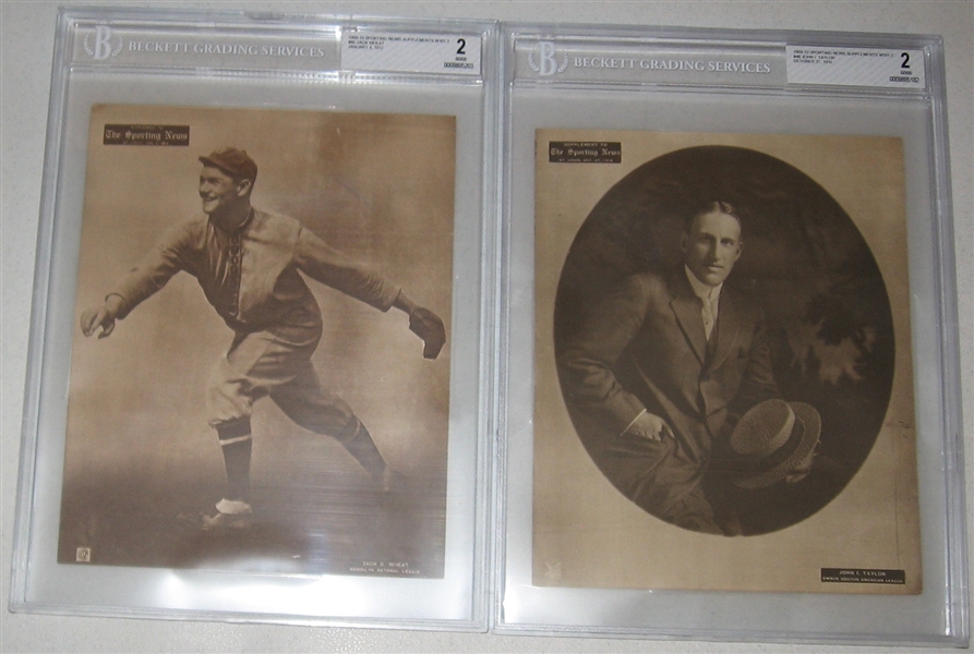 1909-13 M101-2 Taylor & Wheat, Sporting News Supplement, Lot of (2), BVG 2 *Presents Much Better*
