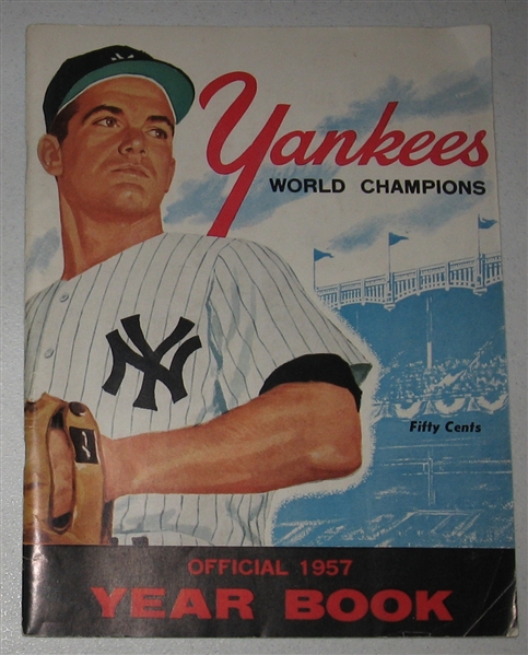 1957 New York Yankees Year Book W/ Mantle Cover