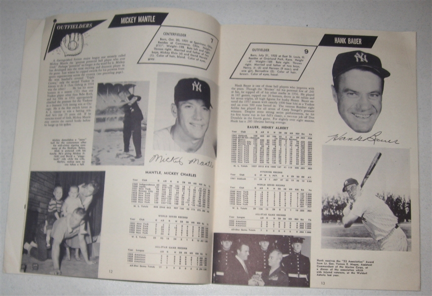 1957 New York Yankees Year Book W/ Mantle Cover