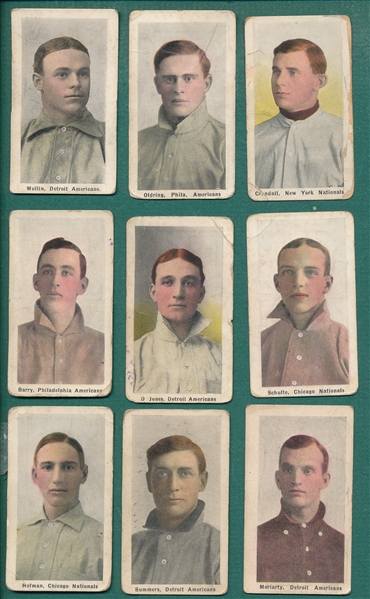 1910-11 M116 Sporting Life Lot of (9) W/ Moriarty
